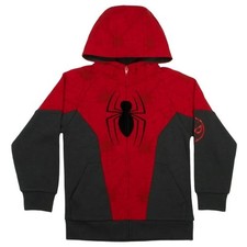 Marvel Spider Man Boys Zip Up Hooded Sweatshirt Hoodie Jacket Size XS 5/6
