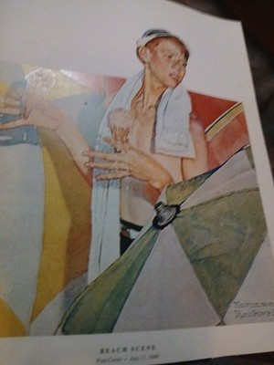 ''Joys Of Summer'' By Rockwell 1970s reprint Of 1940 Saturday Evening Post 12x14''