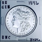 1896 BU GEM MORGAN SILVER DOLLAR UNC MS+++ U.S. MINT RARE COIN 8486