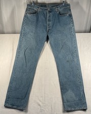 Vintage 90s Levi's 501XX Straight Leg Button Fly Denim Jeans 40x34 38x34 USA