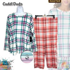NWT Cuddl Duds Women's XL Ultra Soft Long Sleeve Pajama Set, Plaid, Assorted