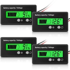 Frienda 2 Pieces Dc 12v 24v 36v 48v 60v 72v 84v Golf Cart Battery Meter Green