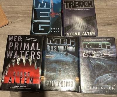 MEG Series Set Lot Steve Alten HARDCOVER NOVEL AUTHENTIC JAWS SHARK Megalodon