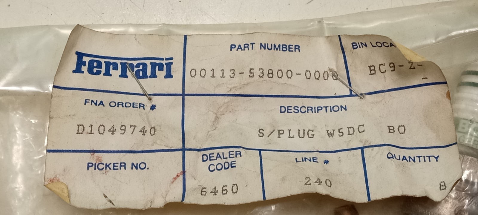 Ferrari 308 GT4 Dino Spark Plugs_Set of Eight_Bosch_W5 DC_113538_NEW_GENUINE