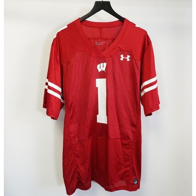 Wisconsin Badgers Under Armour Premier Football Jersey Men's XXL Red Authentic