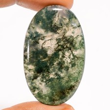 100 Natural Moss Agate Oval Shape Cabochon Gemstone 50.5 Ct. 41X25X5 mm UG-340