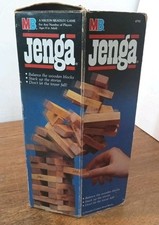 Vtg Jenga Wood Block Game Original 1986 w Box & Plastic Sleeve Complete USA Made