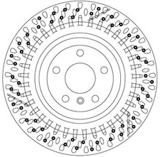 2x Bremsscheibe TRW SINGLE DF6835S f&uuml;r MERCEDES X166 C292 W166 GLS GL KLASSE GLE