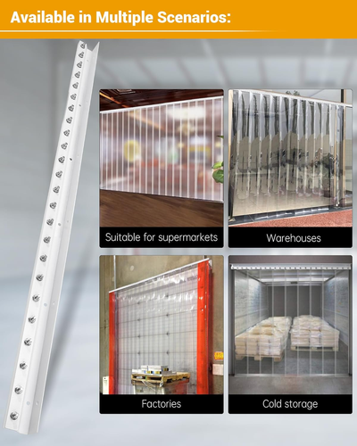 16 Foot Strip Curtain Door Hardware, Commercial Industrial Use Plastic Strip Doo - 第 6/7 張圖片