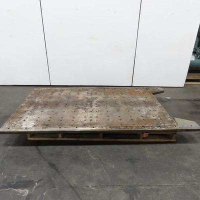 94-1/2'' x 53-3/4'' x 1-3/4'' Thick Steel Fabrication Table Top W/Grid Jig