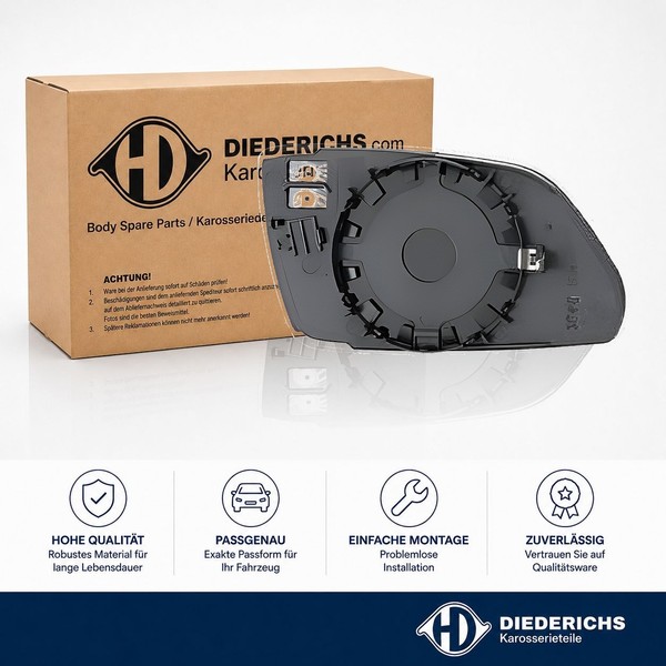 Spiegelglas Aussenspiegel Rechts Diederichs 7831226 FÜR Skoda VW-image