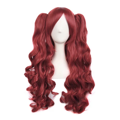 Mapof Beauty 28" Long Wavy Cosplay Wigs Lolita Curly Wavy 2 Ponytail Hair - Picture 19 of 47
