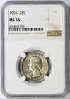 1955 25c Washington Quarter NGC MS65