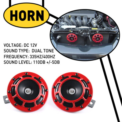 2Pcs 115DB Super Loud Compact Electric Blast Tone Car Air Horn Kit 12V USA
