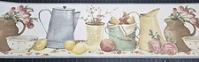 Kitchen Wallpaper Border Country Farmhouse Floral Teapot Fruit Rustic KB79741B