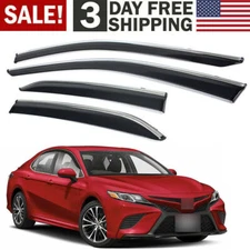 For 2018-2020 Toyota Camry Side Window Visor Vent Shade Rain Guards Chrome Trim