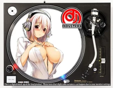 Anime Headphone Girl Brittany - 7"-12" DJ slipmat for turntable record player 