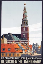 Besuchen Danemark Denmark Europe Travel Tourism Vintage Poster Repro FREE S/H