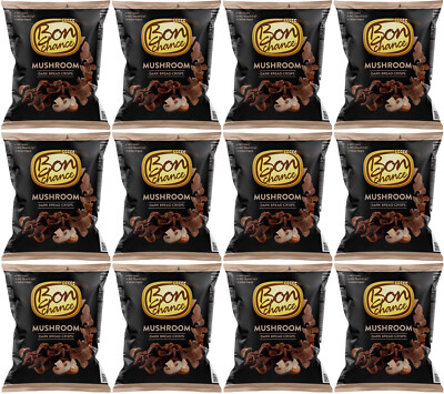 12 BON CHANCE MUSHROOM Flavor Baked Dark Bread Crisps Bags Snacks 120g 4.2oz