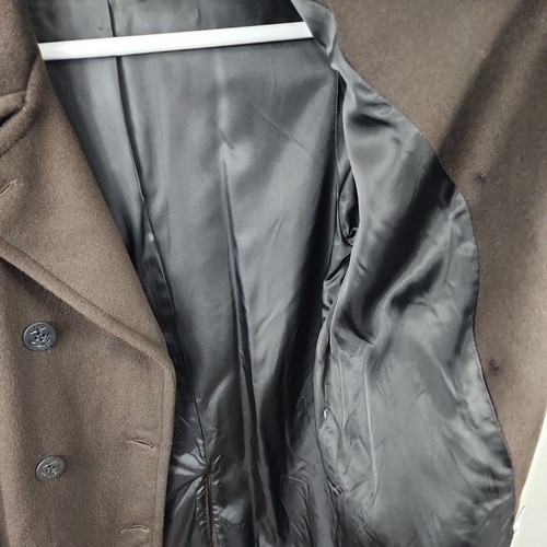 Vintage Forecaster of Boston Brown Wool Blend Double Breasted Navy Pea Coat SZ 8 - Picture 14 of 22