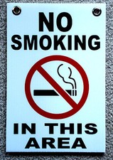 NO SMOKING IN THIS AREA 8" x12" Coroplast Sign with Grommets 25 OFF 3 OR MORE 