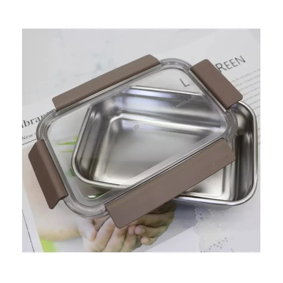 Fiambrera modular de acero inoxidable Locknlock 1,0 L/contenedor de alimentos Corea LIBRE DE BPA Foto 4 de 4