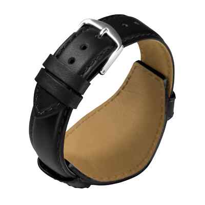 Uhrenarmband Unterlageband Rindsleder Schwarz von Eulit - 14, 16, 18, 20, 22 mm