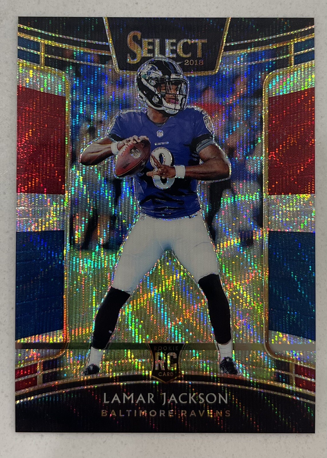 2018 Select Lamar Jackson Concourse Level Tri Color Rookie /199