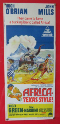 AFRICA TEXAS STYLE ORIGINAL 1967 DAYBILL CINEMA FILM POSTER Hugh O'Brian 60's