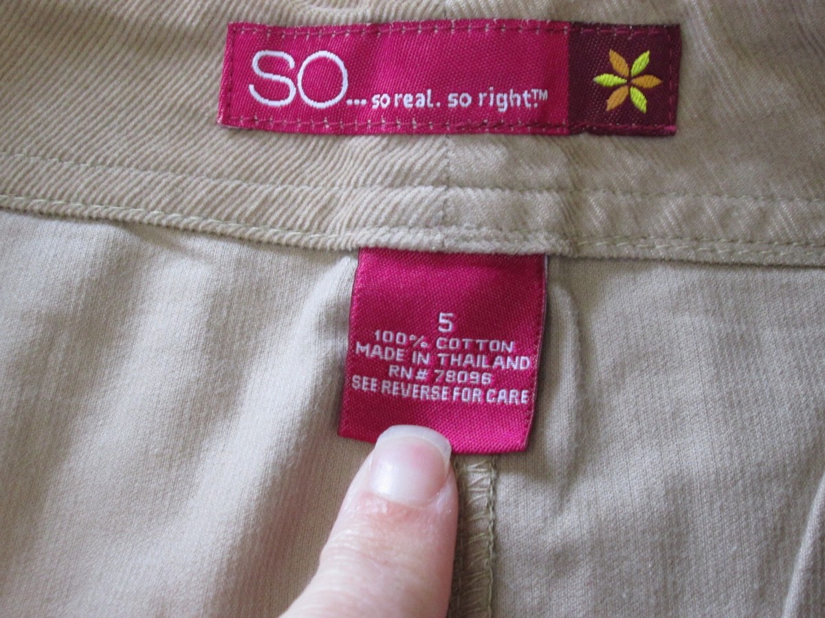So Brown Corduroy Mini Skirt Juniors Size 5 31x12.5 Zippered