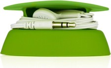 Tangle-Free Earphone/Earbud Case, Compact Storage System, Silicone Lime, Set of