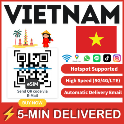 [eSIM] Vietnam Yuènán esim Data Travel trip e sim card 4G Unlimited esim card 