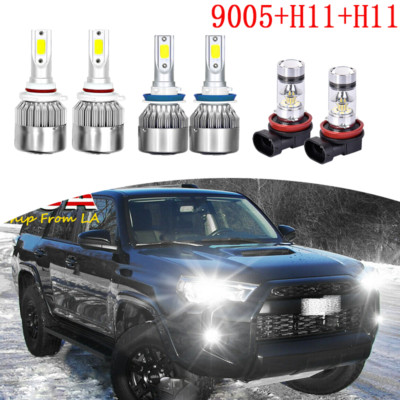 6000K LED Headlight + Fog Light Upgrade Pkg Kit for Toyota 4Runner 2010-2020
