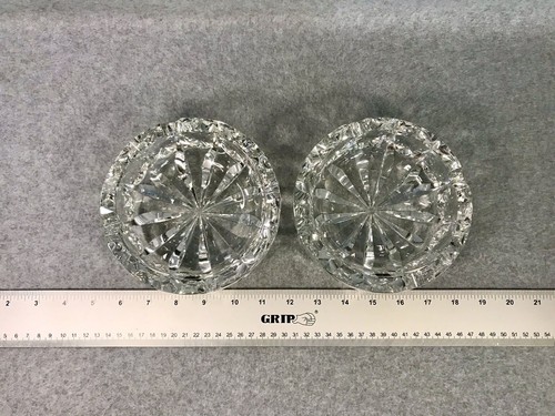 Saint Louis Ambassador Cut Crystal Ashtray Match Pair 6 Inch Heavy Weight France - Picture 2 of 13
