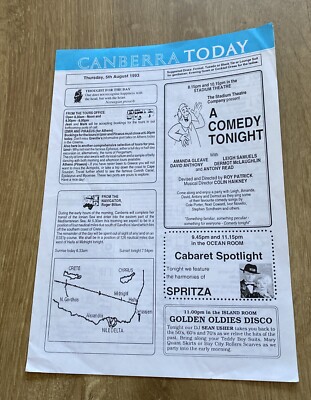 Canberra Today - 5.8.93 - Newsletter (E7)