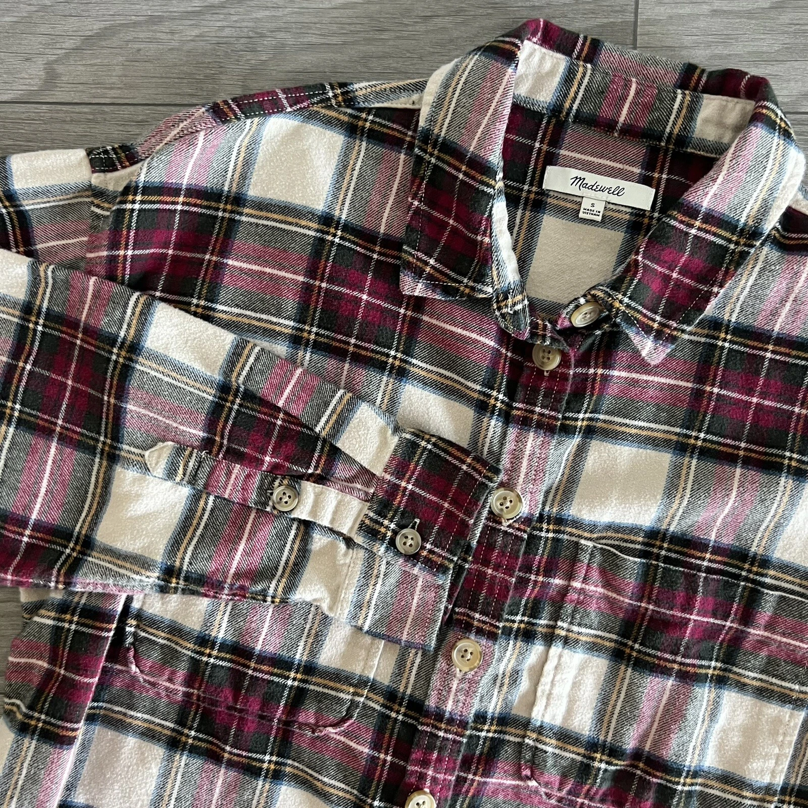 Madewell Womens Tartan Plaid Flannel Button Up Shirt Size Small