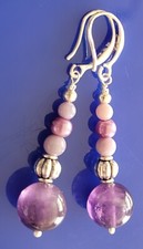 Handmade Amethyst Opal And Silver Dangle Earrings