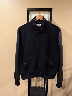 Saint Laurent x Hedi FW16 Stars Black Varsity Teddy Jacket | eBay