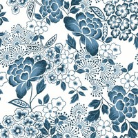 Fd26304_Happy Blooming Floral Blau Weiß Fine Decor Tapete