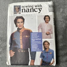 Vintage McCalls 8698 Shirt Pattern Womens Sz 8-22 1997 Sewing With Nancy 90s