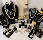 Vintage to Now Costume Jewelry lot  - 38 pcs Silver Tone Coro Barclay Sarah NWT