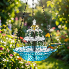 2026 New Solar Cascade Hanging Bird Bath Fountain, Weatherproof  Easy to Mainta