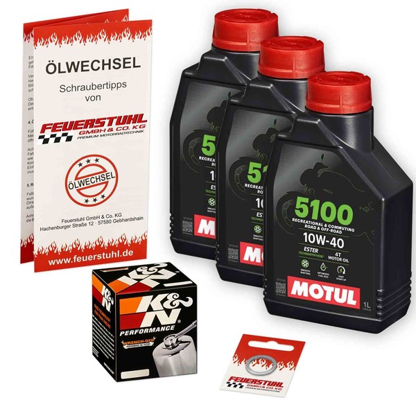 Honda Nt 700 V Deauville (RC52) 06-10, Motul 10W40 Ester ÖL + K&N Chrom ÖLfilter-image