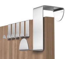 1/2/3/4/5 OVER THE DOOR HOOKS CHROME WASH ROOM COAT HANGER CLOTHES TOWEL STORAGE