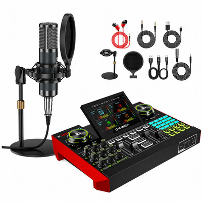 Podcast Mikrofon Konvolut mit Live Sound Board Audio Mixer, Podcast Equipment