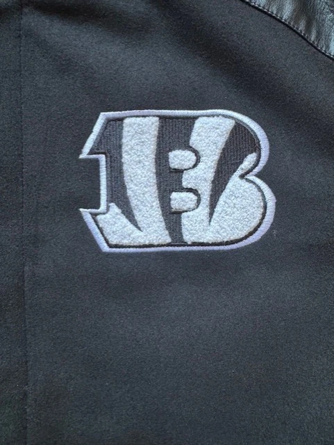Cincinnati Bengals NFL Varsity Jacket XXL Black Wool Body Faux Leather Sleeves - Image 4 of 4