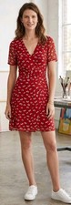 Madewell Floral Mini Dress Red Daisy Short Sleeve V-Neck Lined Dress! 4