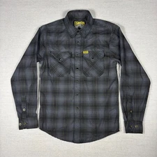 Dixxon Flannel The Raven Pearl Snap Mens XS Black / Gray Plaid