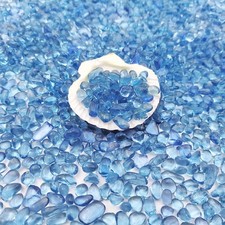 Keedolla Aquarium Sea Glass Stones, 0.93LB Clear 0.93 Pound, Light Blue