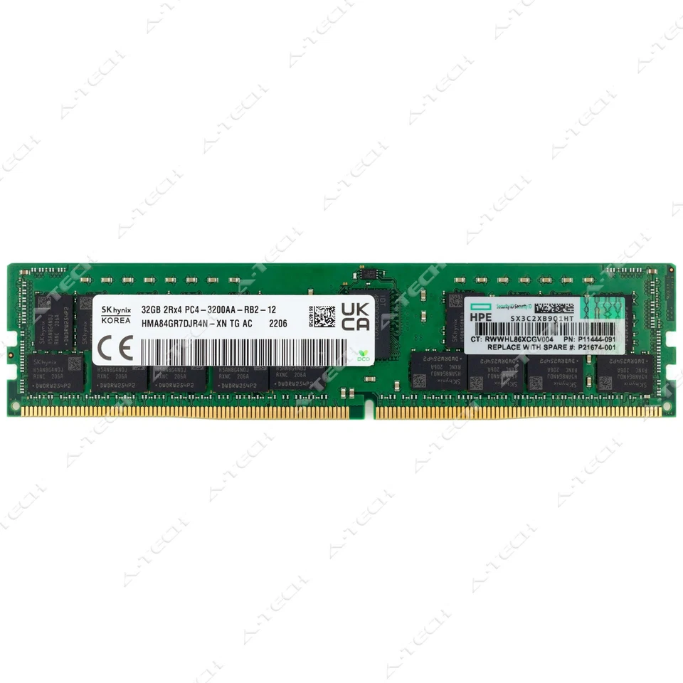 HP 32GB DDR4 ECC RDIMM P06033-B21 P21674-001 P11444-091 HPE Server Memory RAM 1x - Image 2 of 3